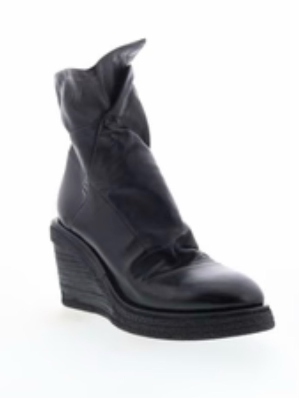 A.S.98 Black Tremont Leather Wedge Ankle Boots - Picture 6 of 7